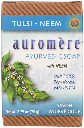 Auromere Ayurvedic Bar Soap, Tulsi Neem - Eco Friendly, Handmade, Vegan, Cruelty Free, Natural, Non GMO (2.75 oz), 3 pack Beauty & Personal Care Auromere