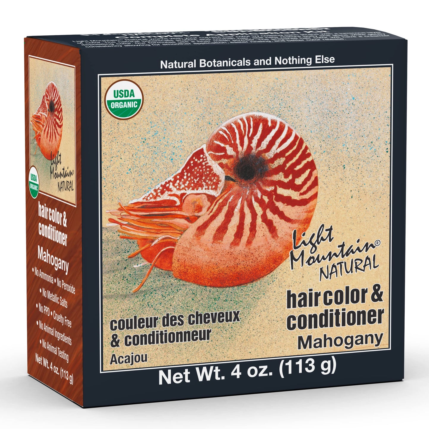 Light Mountain Henna Hair Color & Conditioner - Mahogany Hair Dye for Men/Women, Organic Henna Leaf Powder and Botanicals, Chemical-Free