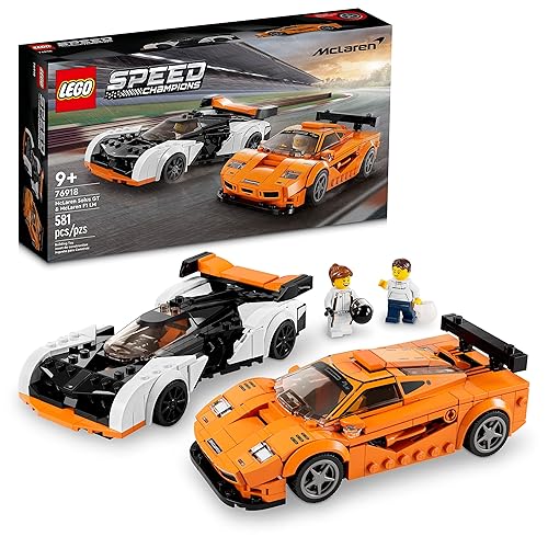 LEGO Speed Champions McLaren Solus GT & McLaren F1 LM 76918, Featuring 2 Iconic Race Car Toys, Hypercar Model Building Kit, Collectible 2023 Set,…