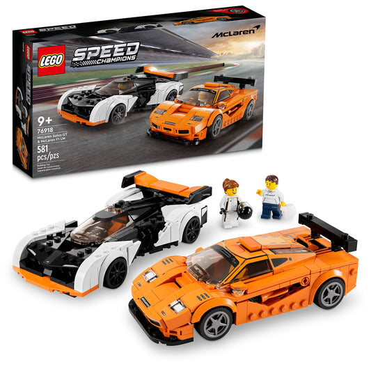LEGO Speed Champions McLaren Solus GT & McLaren F1 LM 76918, Featuring 2 Iconic Race Car Toys, Hypercar Model Building Kit, Collectible 2023 Set,…
