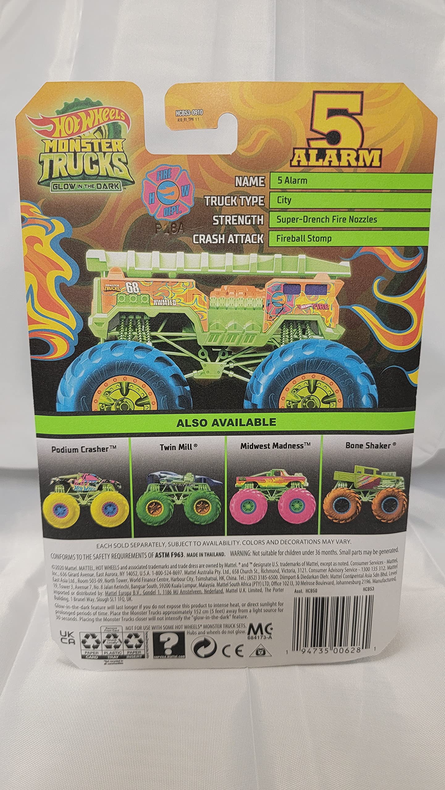 Hot Wheels Monster Trucks Midwest Madness, [Glow in The Dark] 1:64 Scale