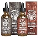 Viking Revolution Sandalwood and Unscented Beard Oil for Men - Natural Mens Beard Oil with Argan Oil and Jojoba Oil - Beard Softener, Strengthens
