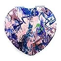 Aeisage Heart Mirror - Compact Blue Pocket Mirror, Mini Size Travel Mirror, Folding Heart Shape Mirror - Unique Gift for Her