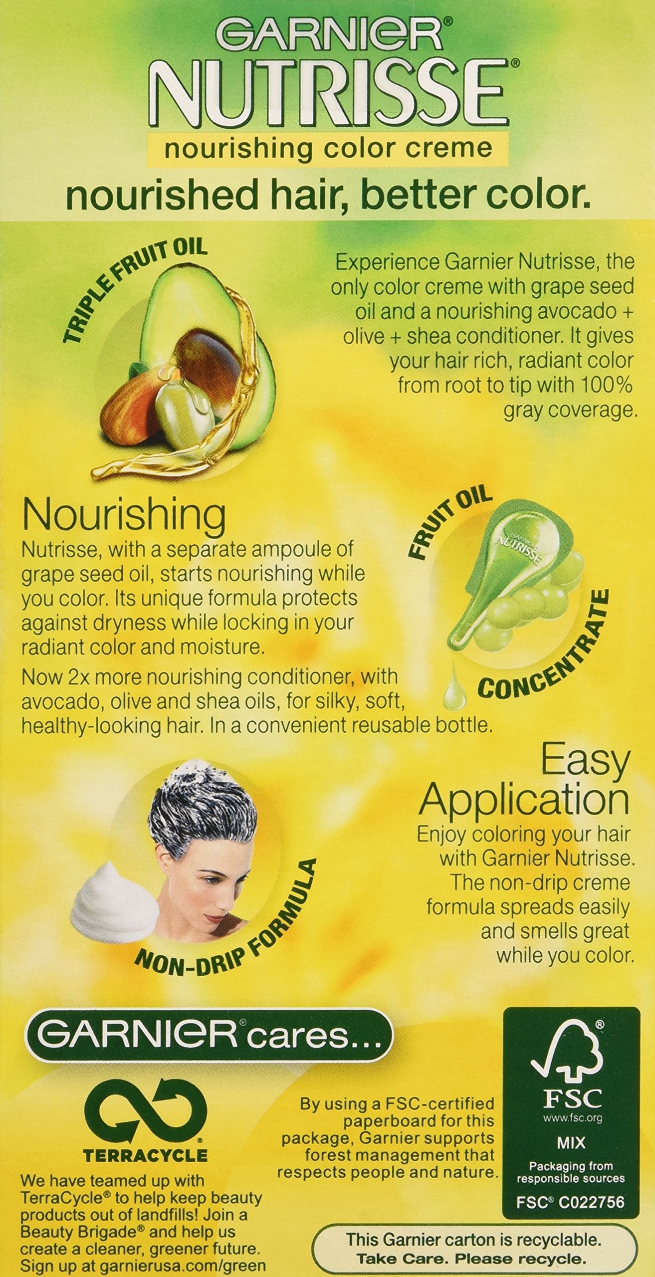 Garnier Nutrisse Nourishing Hair Color Creme 3 Packaging May Vary, 60 Light Natural Brown (Acorn)