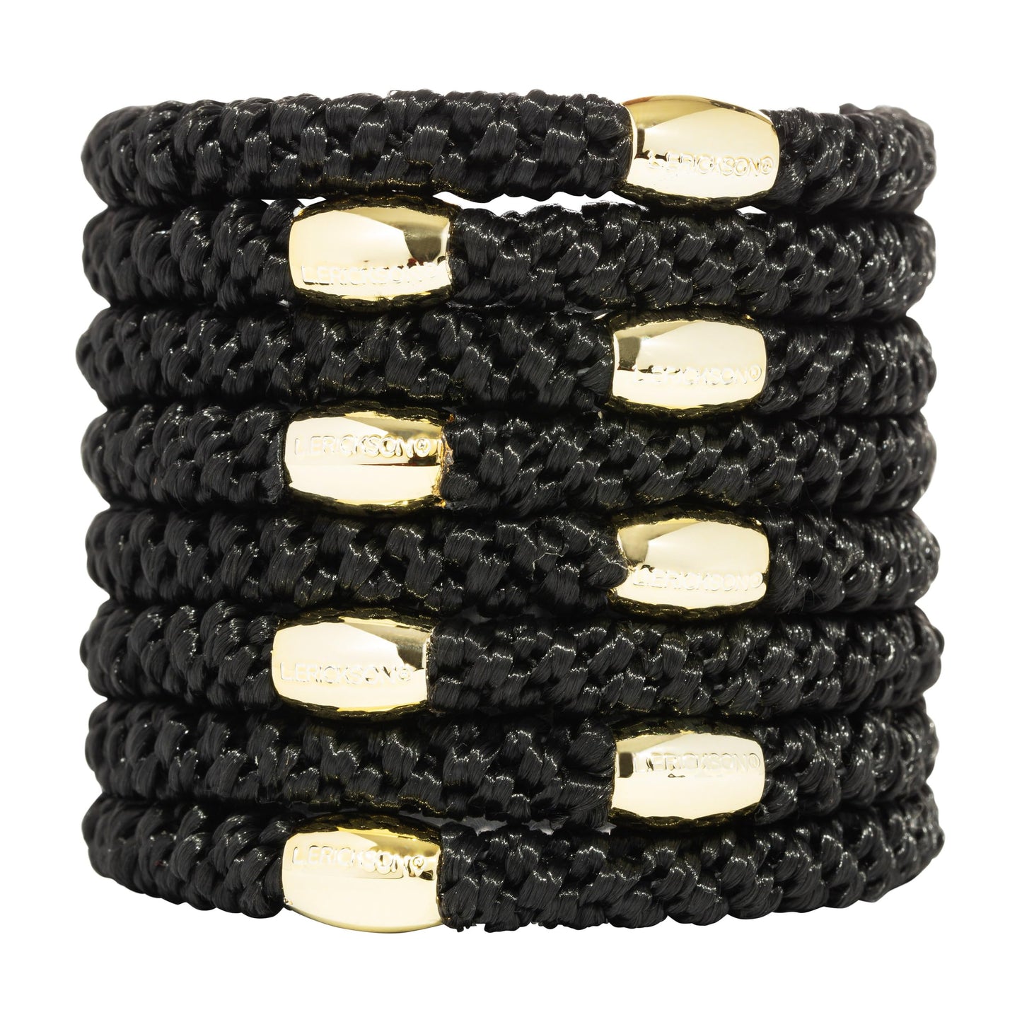 Black Hair Ties with Gold Bead for Thick Hair, Grab & Go Ponytail Holders, 8 Pack, Black | Gold Bead, Thick No-Crease Bands with Strong Hold Beauty and Personal Care L. Erickson Default Title