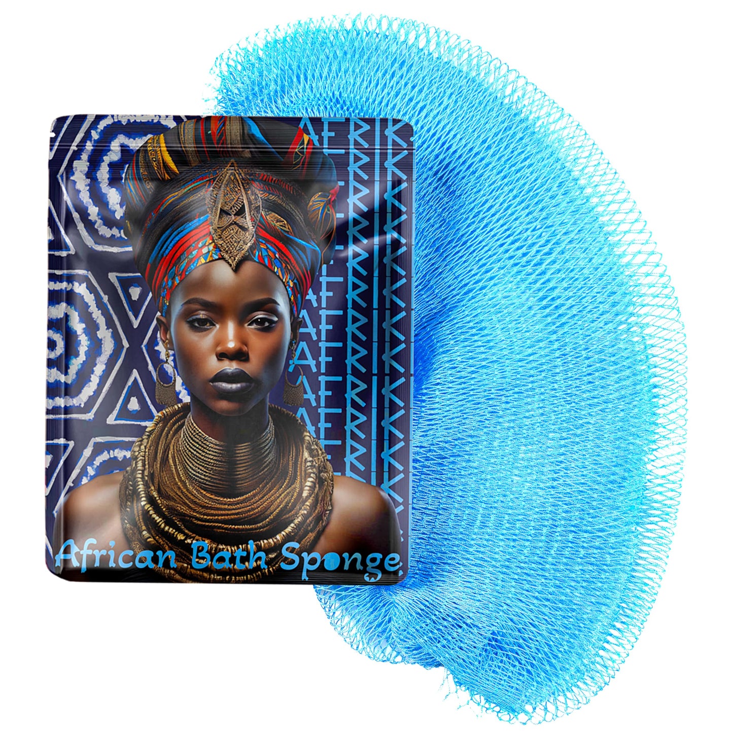 African Net Sponge, Premium Authentic Exfoliating Body Scrubber, Extra Long Stretch Bath Sponge for Shower, Deep Exfoliating Washcloth for Smooth Beauty and Personal Care AFRIKI