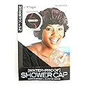X-Large BLACK 21" Extra Large Water-Proof SHOWER CAP with Comfortable Elastic Band XL