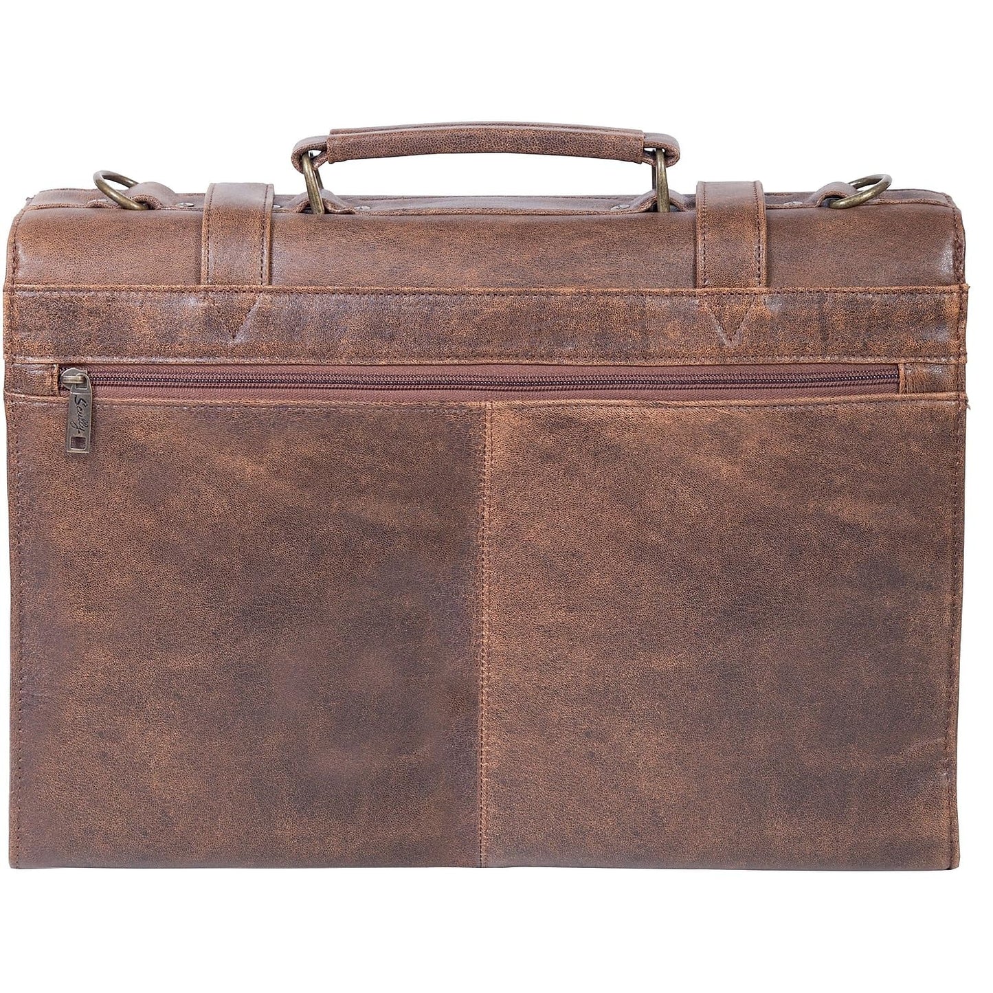 Scully Genuine Lamb Leather Satchel Briefcase, Antique Brown (602-10-29-F)