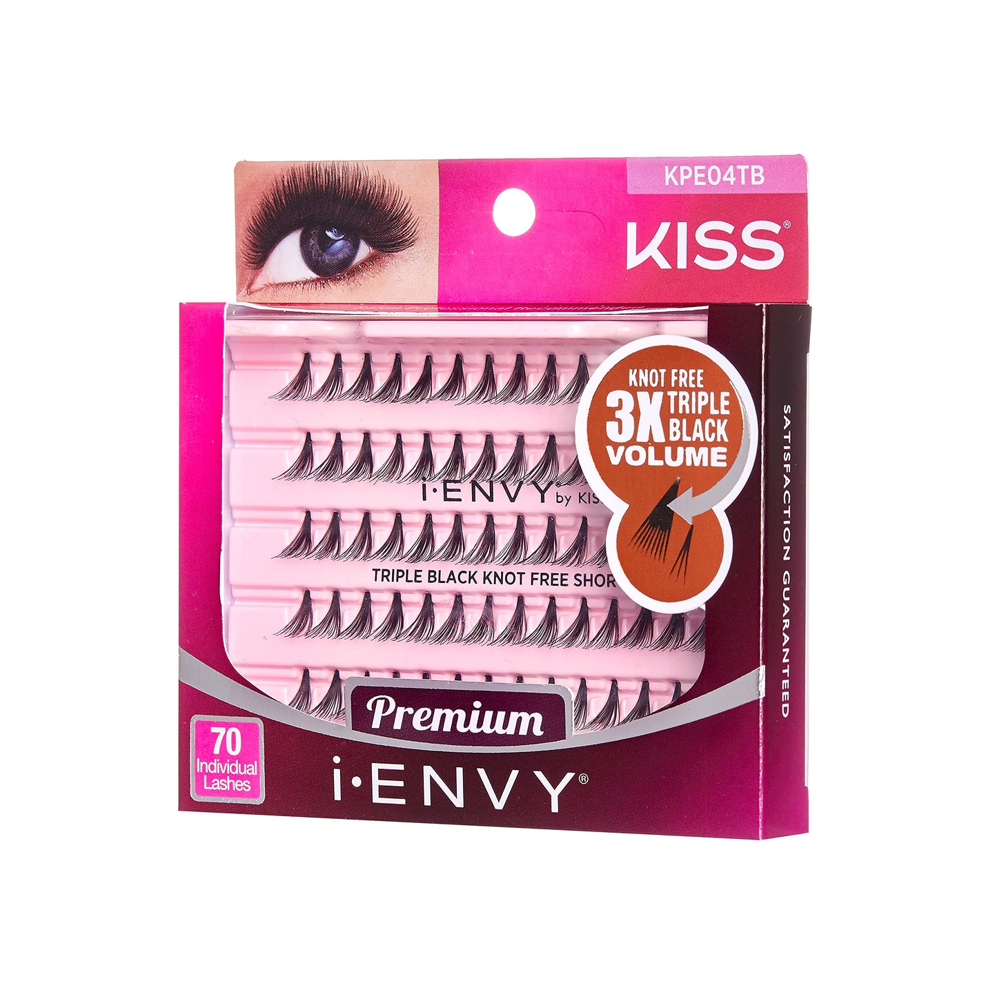 iENVY by KISS Triple Black Knot Free Individual Lashes (Short) 3 Pack 3X More Volume