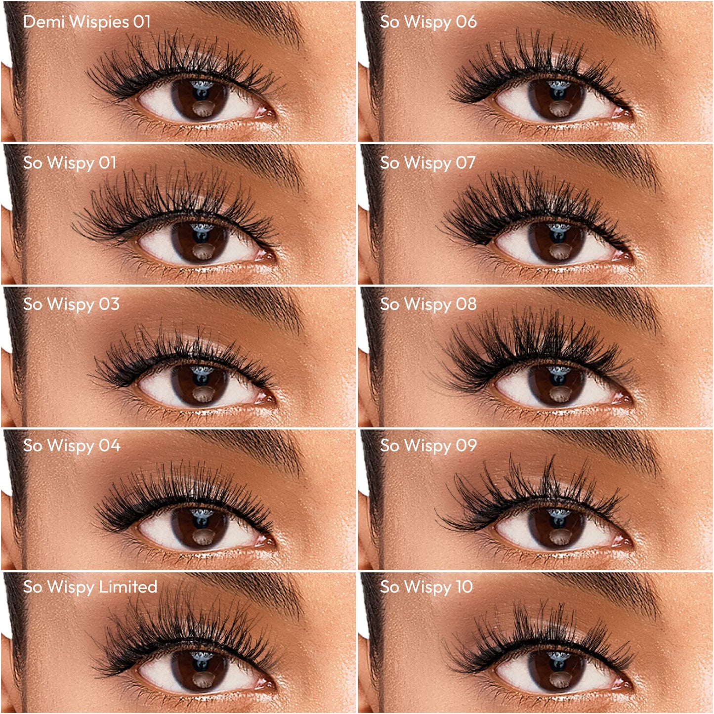 i-ENVY 10 Pairs So Wispy Human Hair Eyelashes Multipack, Natural Dramatic Fluffy False Lashes - Invisible Band, Volume & Curl, Lightweight, Reusable