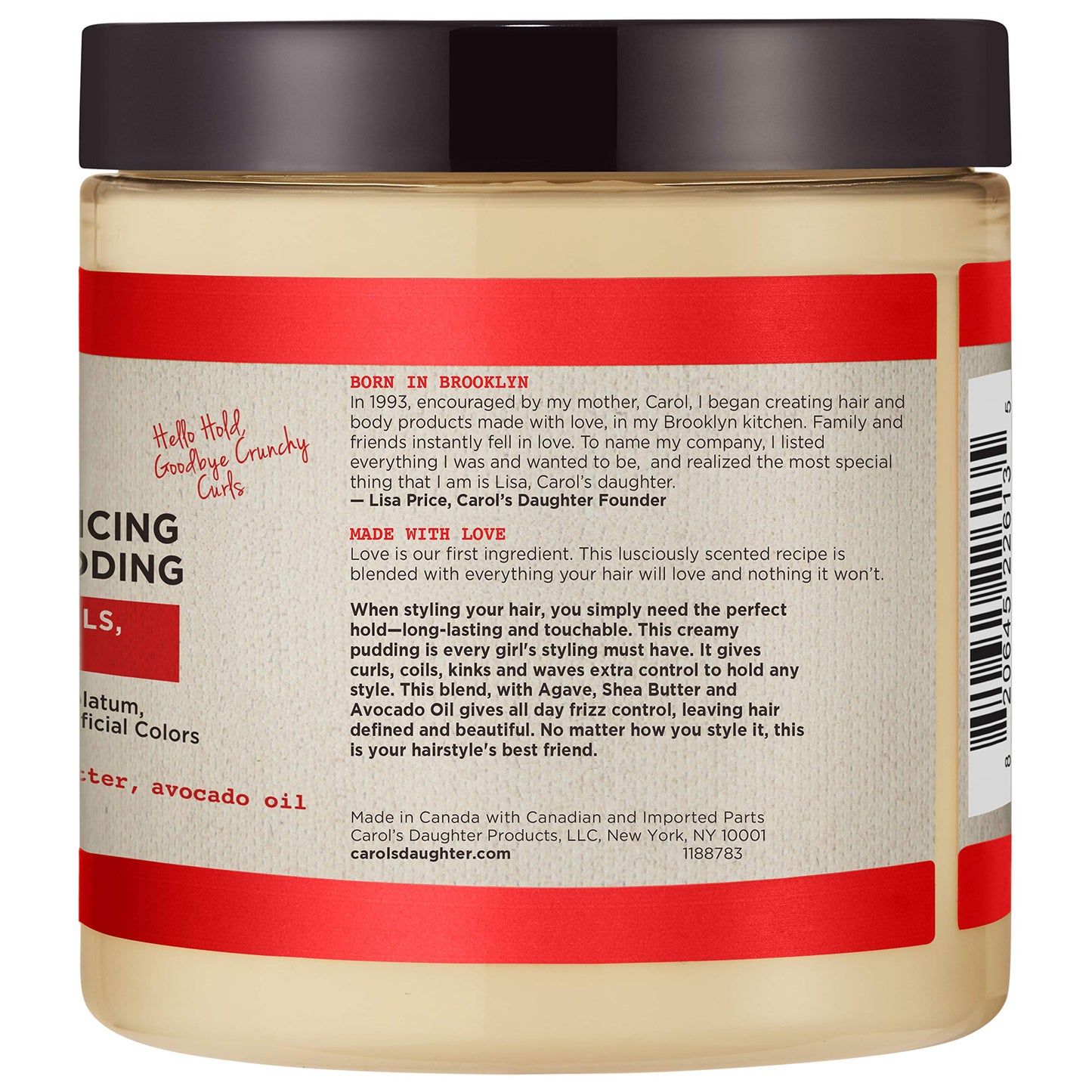 Carol’s Daughter Hair Milk Styling Pudding for Curls, Coils and Waves, with Agave and Avocado Oil, Paraben Free Defining Curl Cream, 8 oz