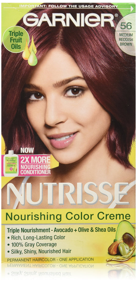 Garnier Nutrisse Nourishing Color Creme, 56 Medium Reddish Brown (Sangria) (Packaging May Vary)