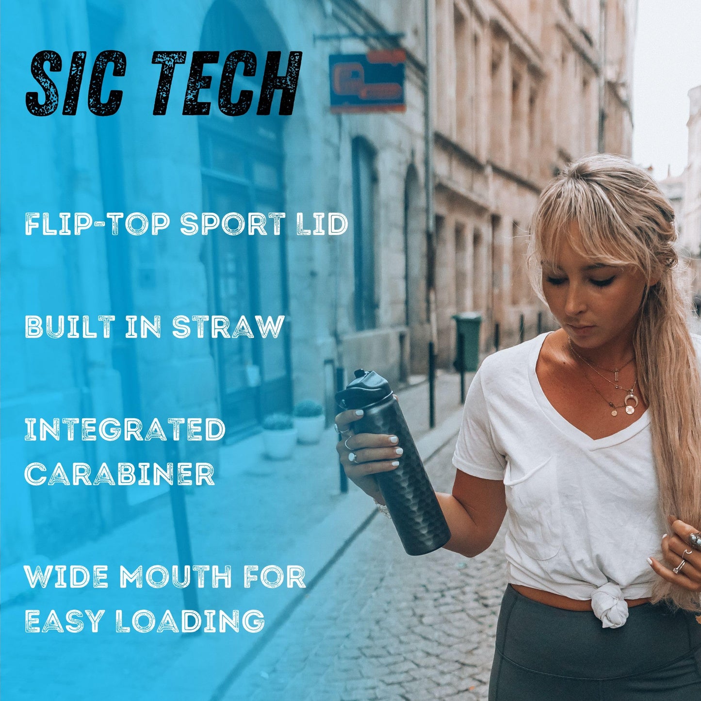 Seriously Ice Cold SIC 27oz Insulated Water Bottle Thermos, Premium Triple Layer Vacuum Stainless Steel, BPA Free Wide Mouth Lid with Carabiner Clip