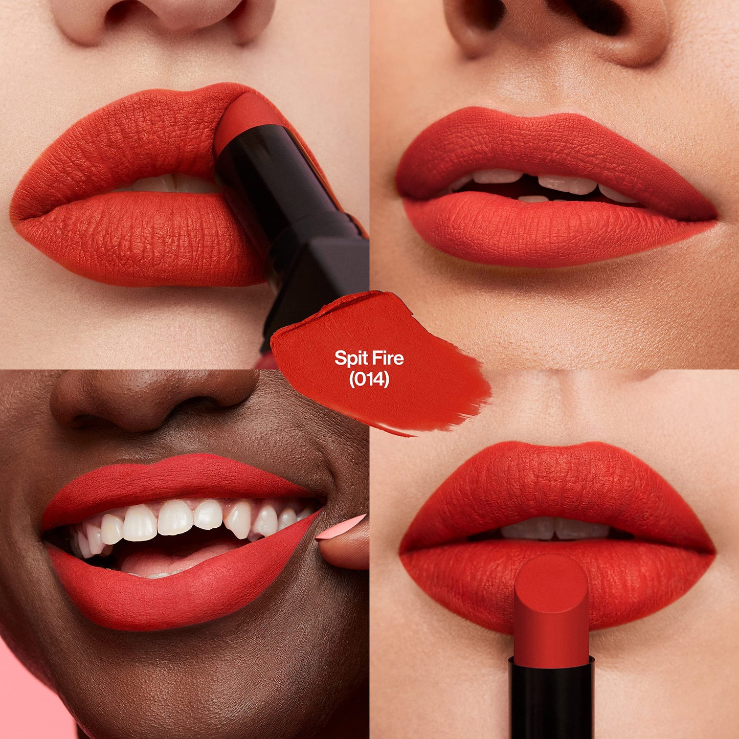 Revlon Lipstick, ColorStay Suede Ink, Built-in Primer, Stocking Stuffer for Women, Waterproof, Smudge-proof, Matte Color, 014 Spit Fire, 0.09 oz