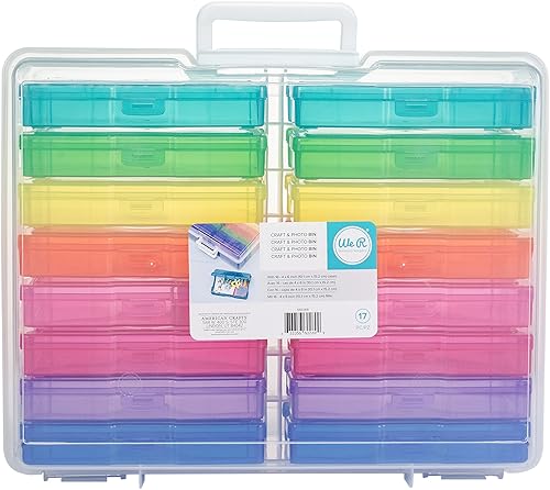 We R Craft & Photo Translucent Plastic Storage-15"X12"X5", W/16 Mini Cases
