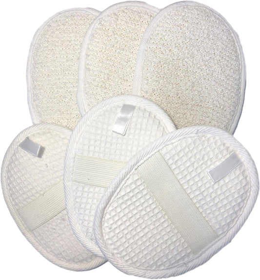 6 pcs/Set 4.3"×5.7" Natural Exfoliating Face Body Pad Loofah Sponge Facial Brush - Shower Scrubber - Body Bath Spa for Men & Women, Renewable Resource Beauty & Personal Care Mr.Cui'shop