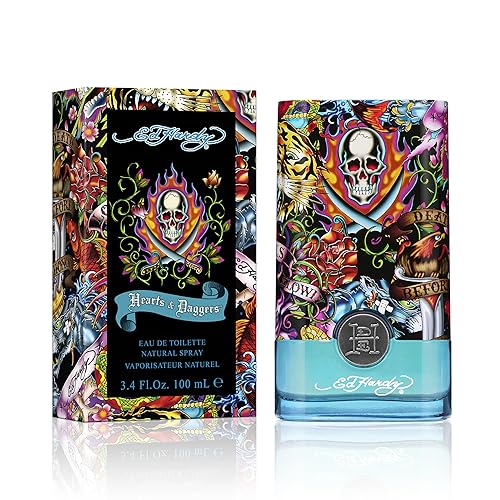 ED HARDY Men's Cologne Fragrance Spray, Hearts & Daggers, Eau De Toilette, Gift for Him, 3.4 fl oz