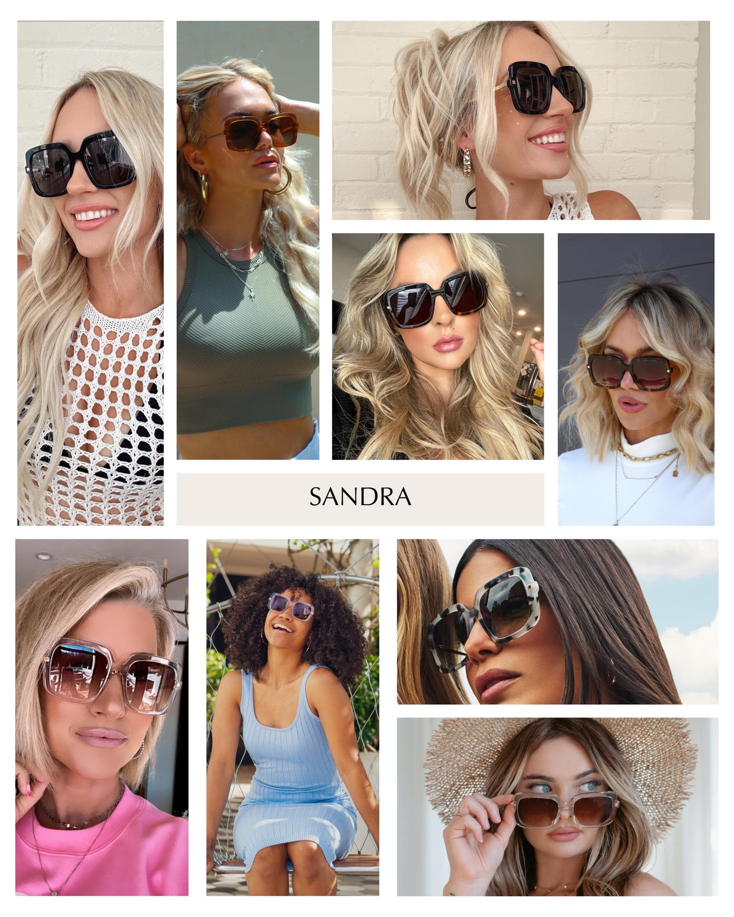 DIFF Sandra Oversized Square Sunglasses for Women | 100% UVA/UVB Protection | Light Pink Crystal + Dusk Gradient