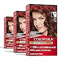 Revlon ColorSilk with Bond Repair Complex, Brown Permanent Hair Color, 100% Gray Coverage, Ammonia Free Hair Dye, Vegan Keratin, 46 Medium Golden
