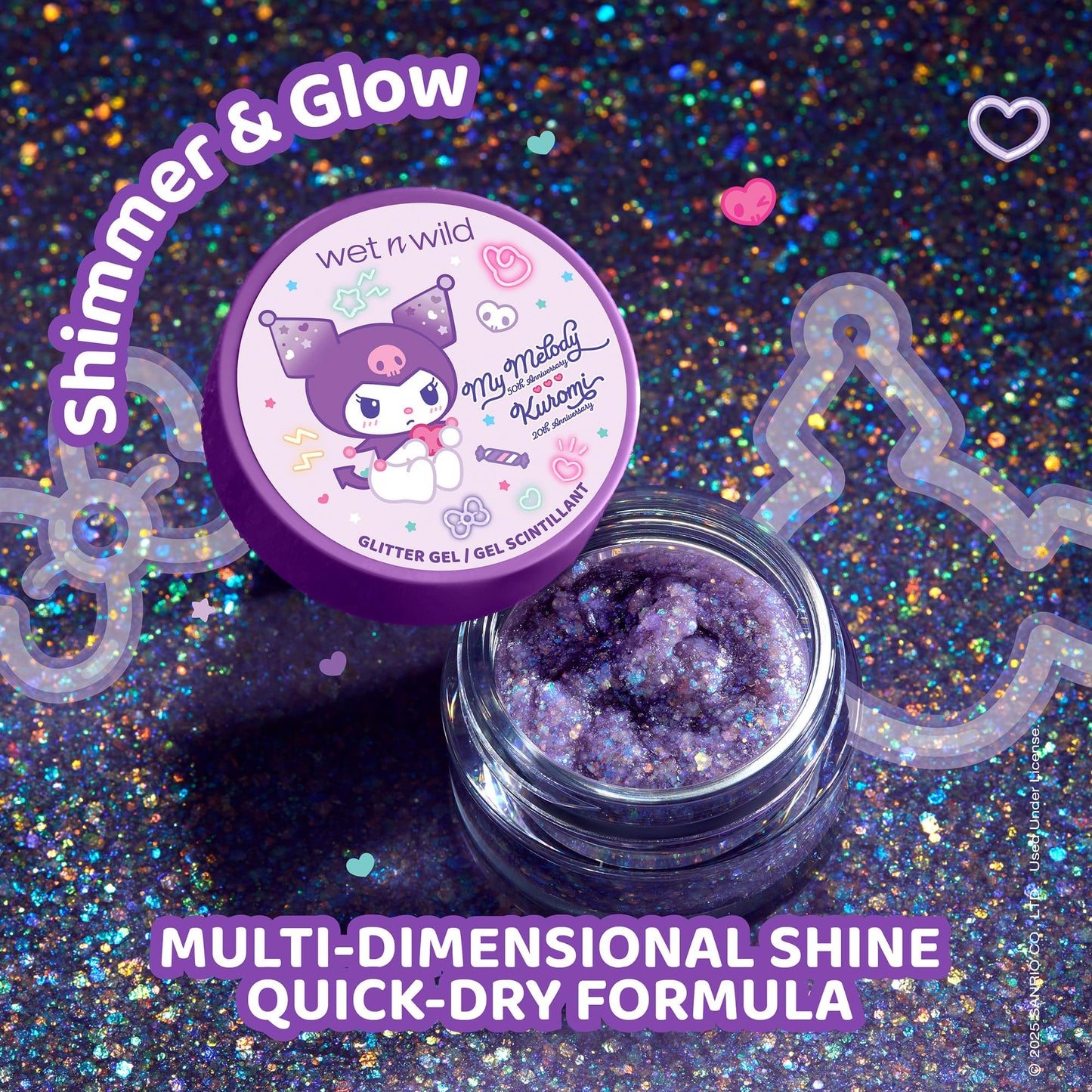 wet n wild My Melody and Kuromi Glitter Gel - Spunky