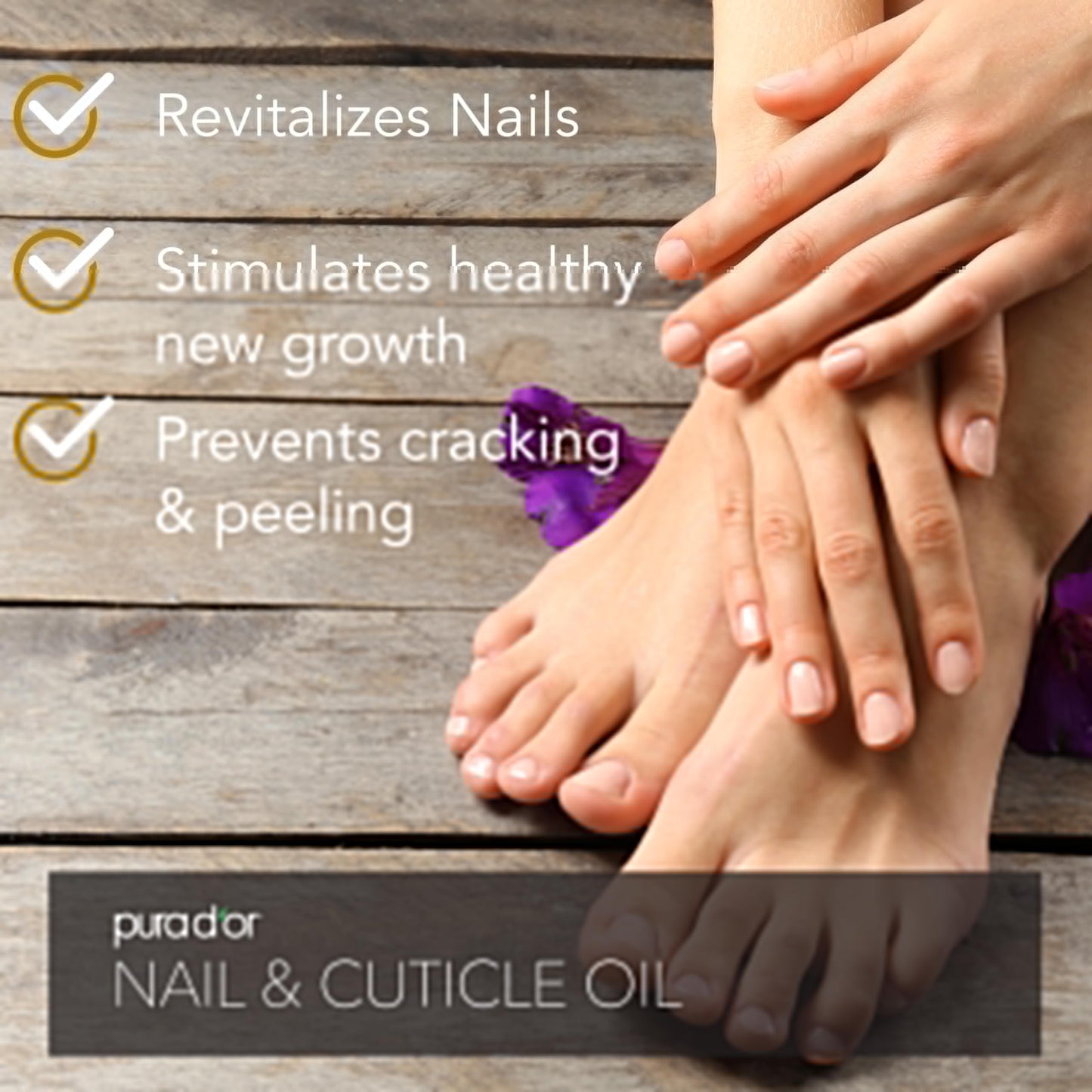 PURA D'OR 4 Oz Nail and Cuticle Oil - Nourishing Treatment with Dropper - Natural Blend Enriched with Biotin, Vitamin E, Milk for Nail Growth, Healthy