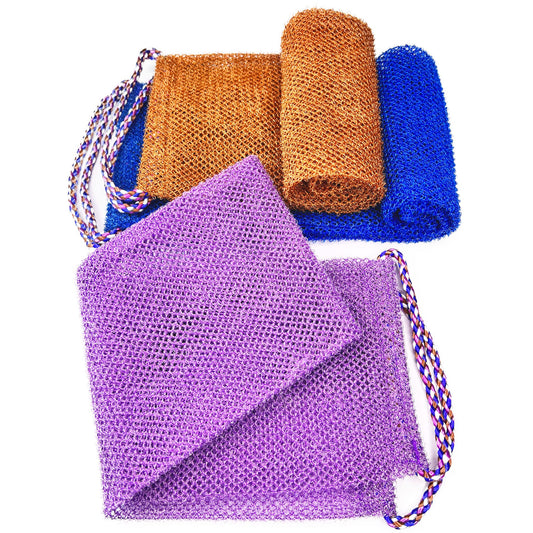 African Exfoliating Net, 3 Pieces Super Exfoliating Home Spa Weave Back Exfoliating Scrubber for Shower - Body Wash Cloths Deep Clean & Invigorate Beauty and Personal Care Mr.Cui'shop