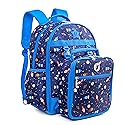 J World Duet Kids Backpack & Lunch Box Set For Boys & Girls Pre-K to Elementary School, Spaceship