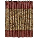 H HIEND ACCENTS Paseo Road San Angelo Shower Curtain, 72x72 inch, Red, Paisley Pattern, Western Rustic Traditional Farmhouse Style
