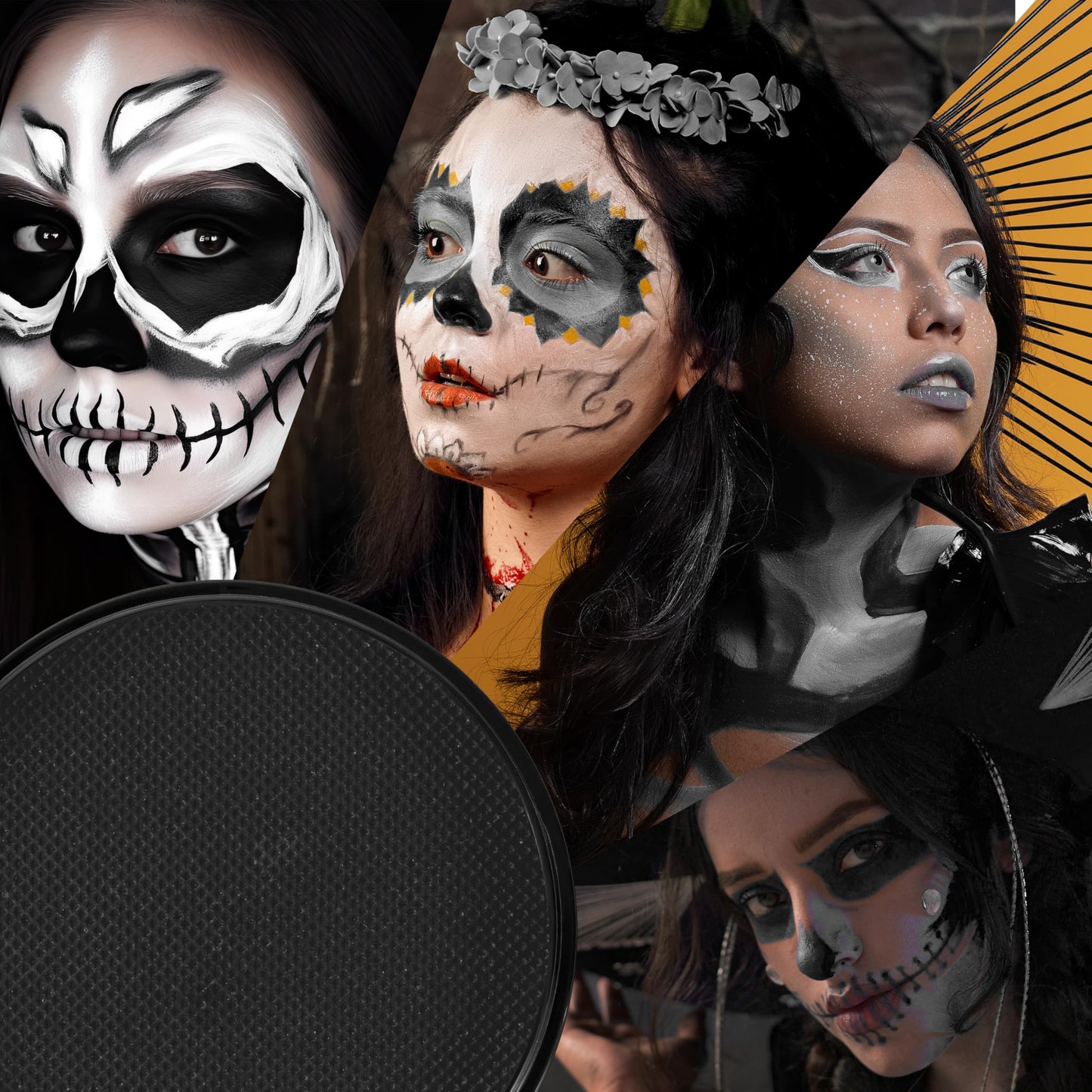 Spooktacular Creations Halloween Makeup Face Body Paint Waterproof Foundation Cream Cake Tub, Halloween Party Cosplay Clown Sfx Costume and Dress Up