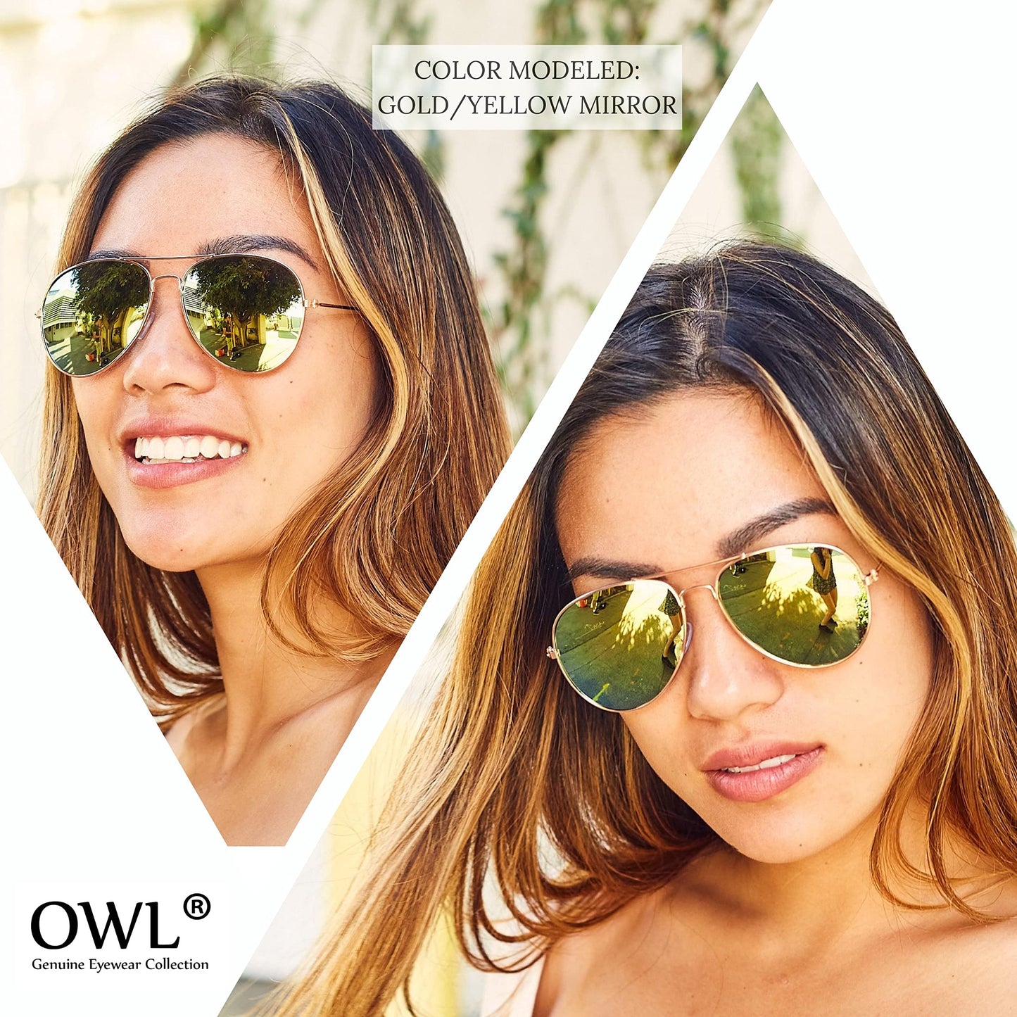 OWL 3 Pack Aviator Style Sunglasses Full Mirror Silver Lens Black Metal Frame