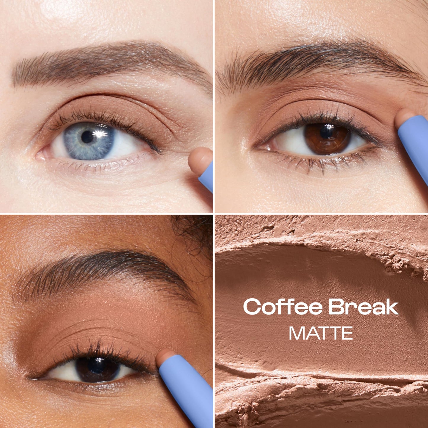 ALLEYOOP 11th Hour Cream Eye Shadow Sticks - Coffee Break (Matte) - Award-winning Eyeshadow Stick - Smudge-Proof and Crease Proof for Over 11 Hours