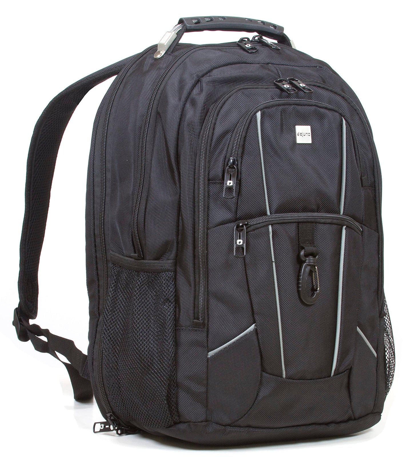Dejuno Dejuno Commuter Backpack Checkpoint-friendly 15.6" Laptop Pocket - Black Laptop Backpack, Black