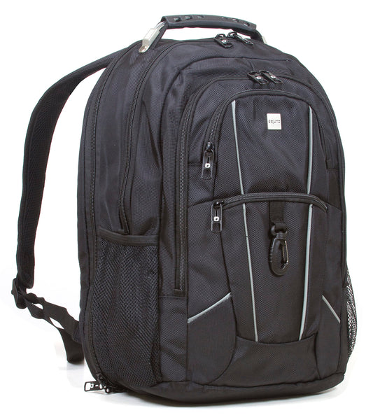 Dejuno Dejuno Commuter Backpack Checkpoint-friendly 15.6" Laptop Pocket - Black Laptop Backpack, Black