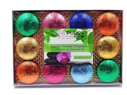 Spa Pure Shower Bombs: New SCENTS Rejuvenating Steamers Aromatherapy Tablets, Bomb, Vaporizing Steamer Soothers Bath Melt for Women, Men, Natural…