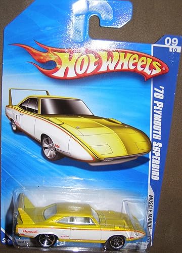 Hot Wheels 2010 Muscle Mania 087/240 Yellow & White '70 Plymouth SUPERBIRD 09 of 10