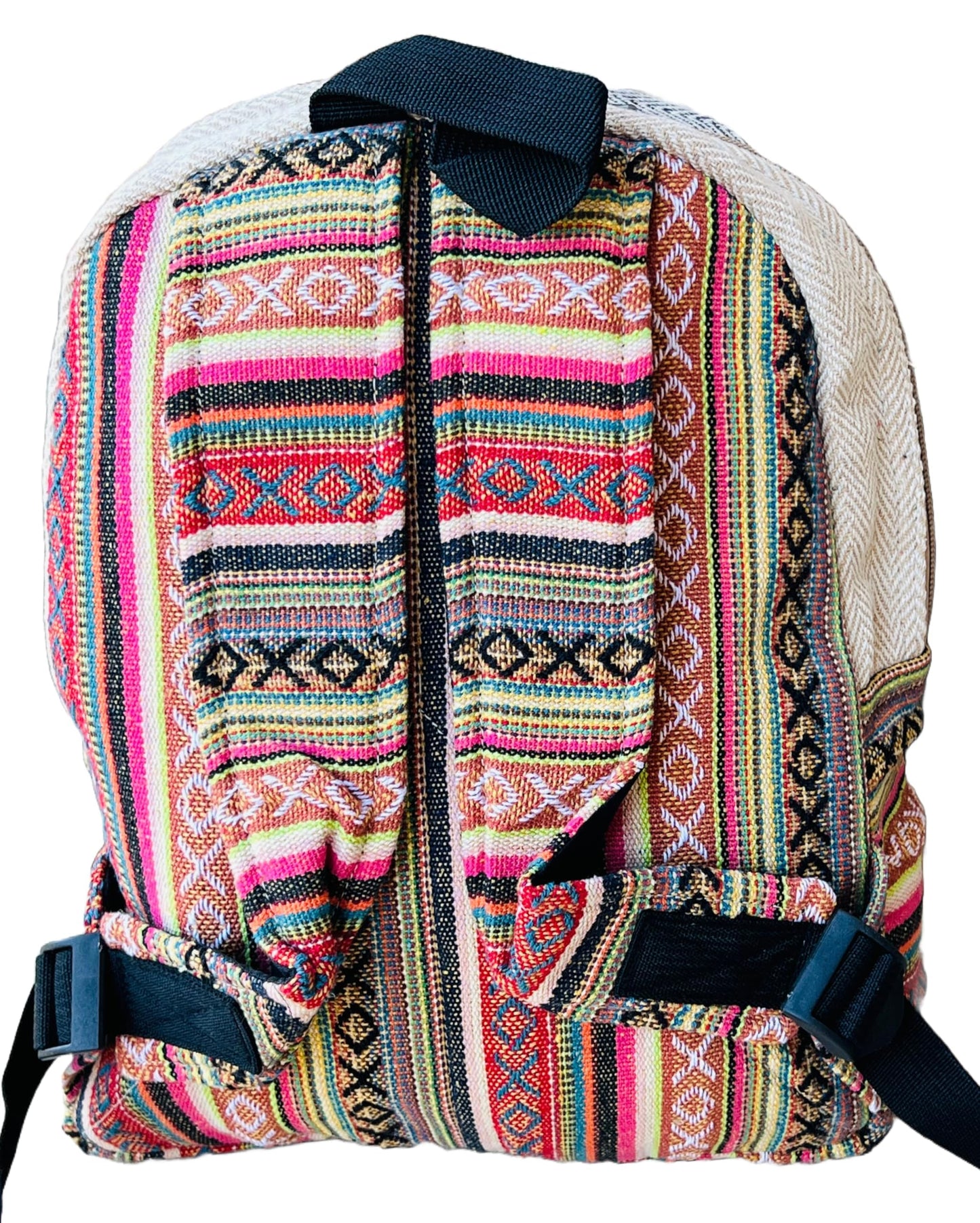 Gurkha Handmade Unique design Himalayan Hemp Backpack 13 IN Medium Hippie, Festival, Hiking & Tablet Laptop Backpack - Handmade In Mt. Everest Country Nepal