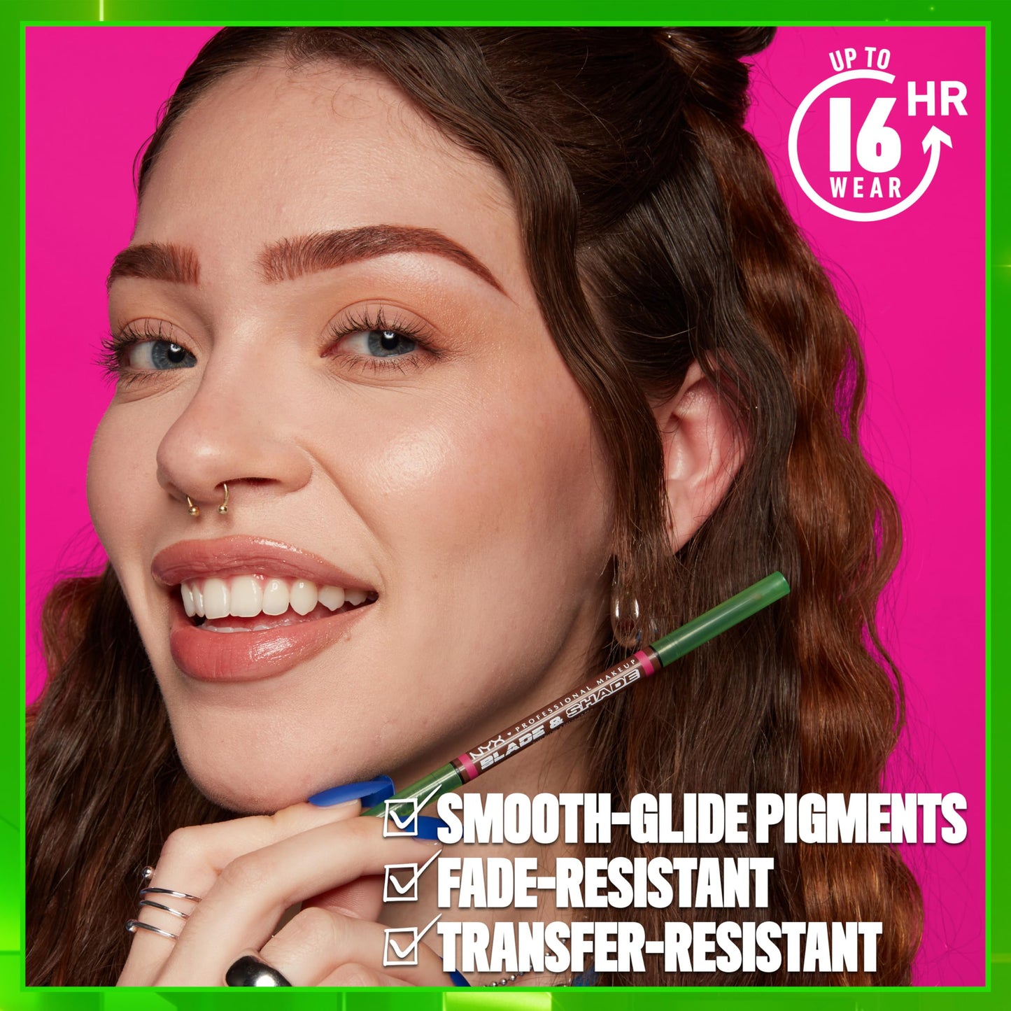 NYX PROFESSIONAL MAKEUP Blade & Shade Brow Pencil, Nano Mechanical Eyebrow Pencil, Up to 16HR Make Up Wear - Ash Brown