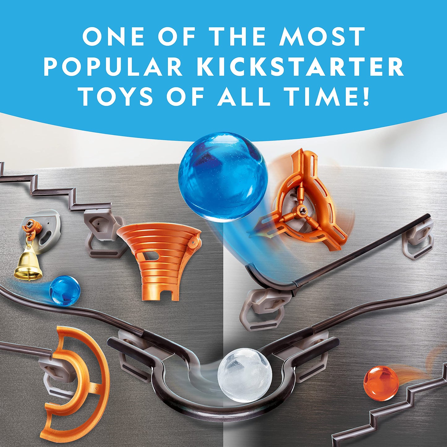National Geographic Magnetic Marble Run 75pcs – STEM Building Set with Tracks, Trick Pieces & Marbles for Kids & Adults Marble Maze