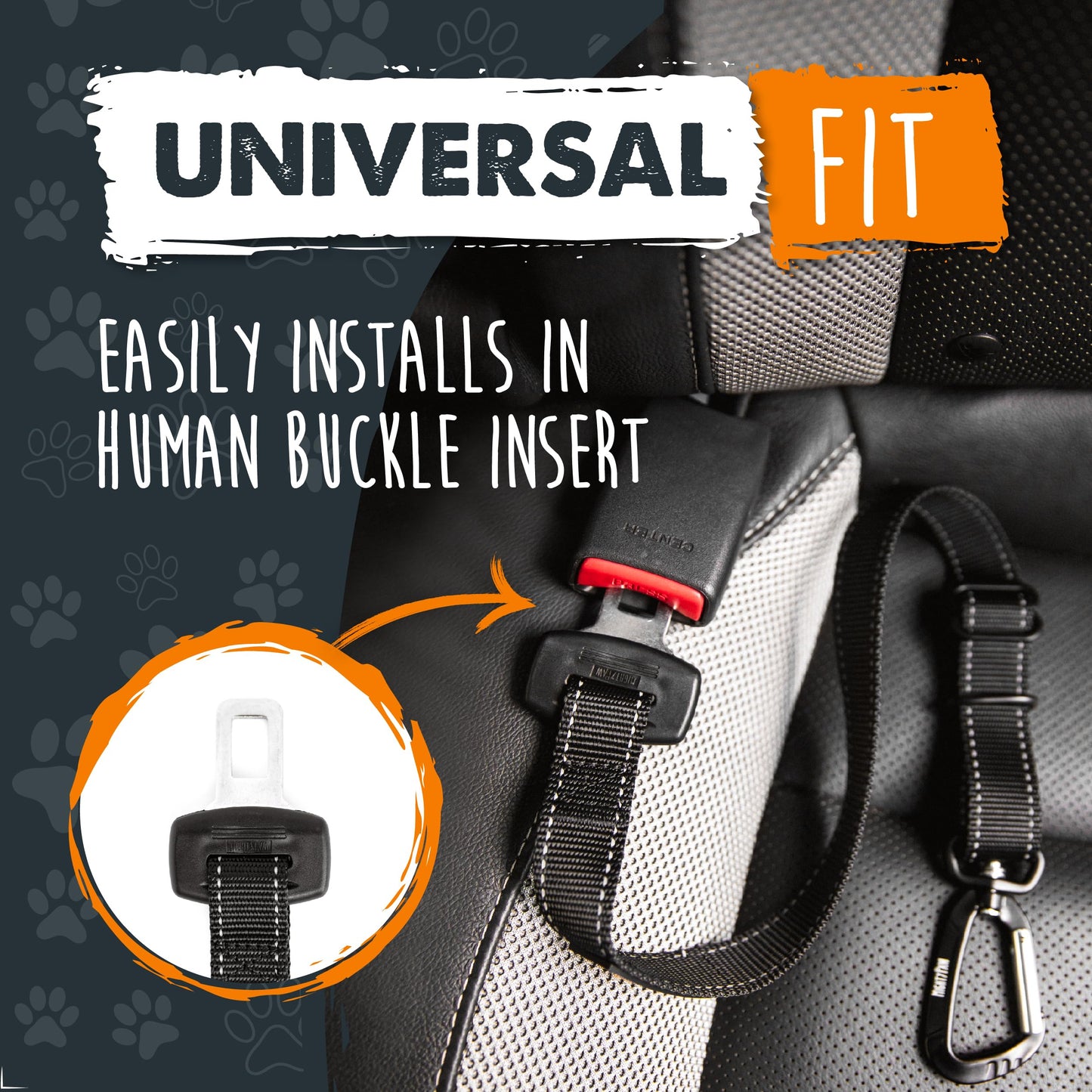 Mighty Paw Dog Seat Belt for Car – Heavy-Duty, Adjustable with Aviation Grade Aluminum Carabiner, Ensures Safe, Distraction-Free Driving for All Pet Sizes