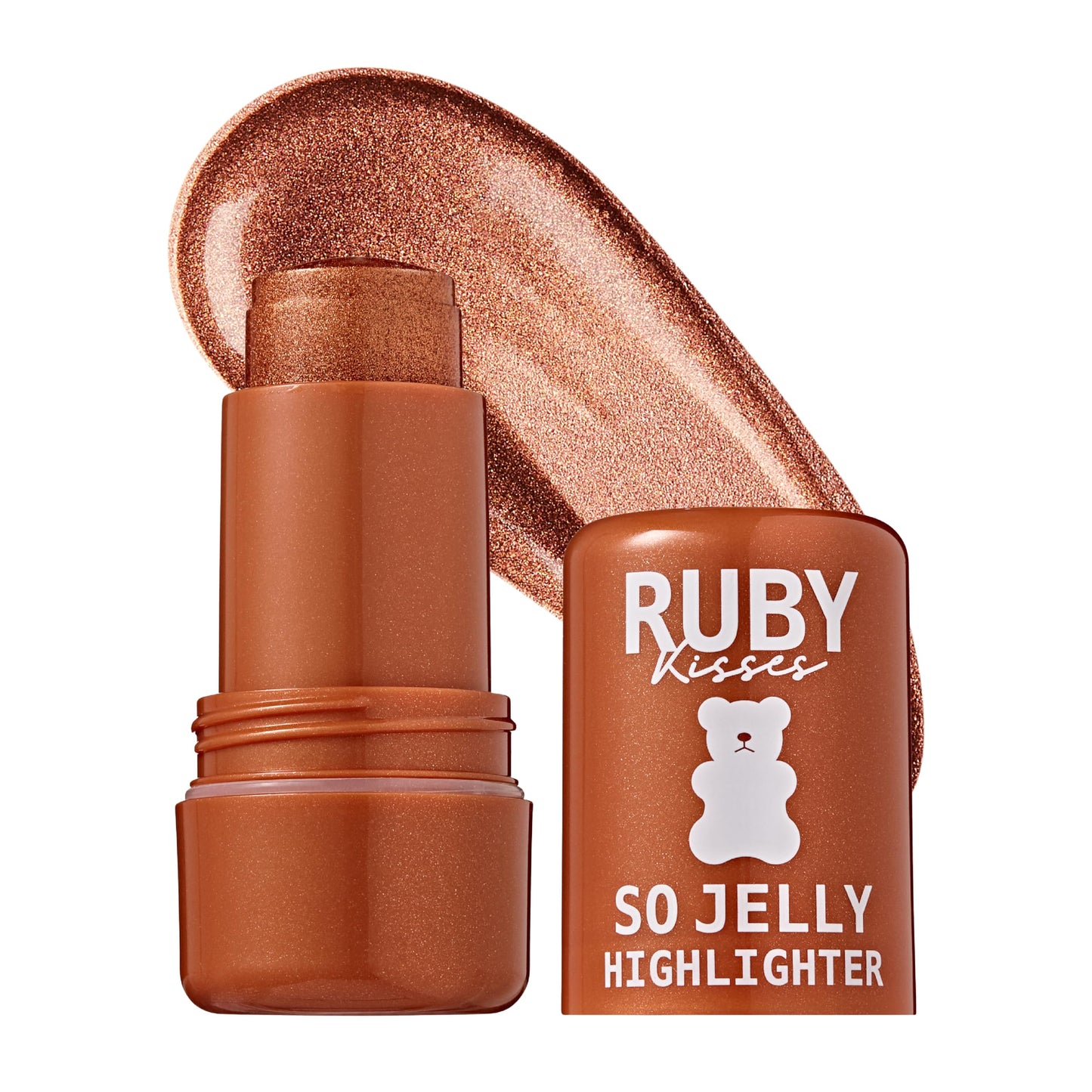 Ruby Kisses So Jelly Highlighter Stick, Cooling Bouncy Gel Highlighter, Buildable Long-Lasting Shimmer, Transfer & Crease Resistant Hydrating Formula