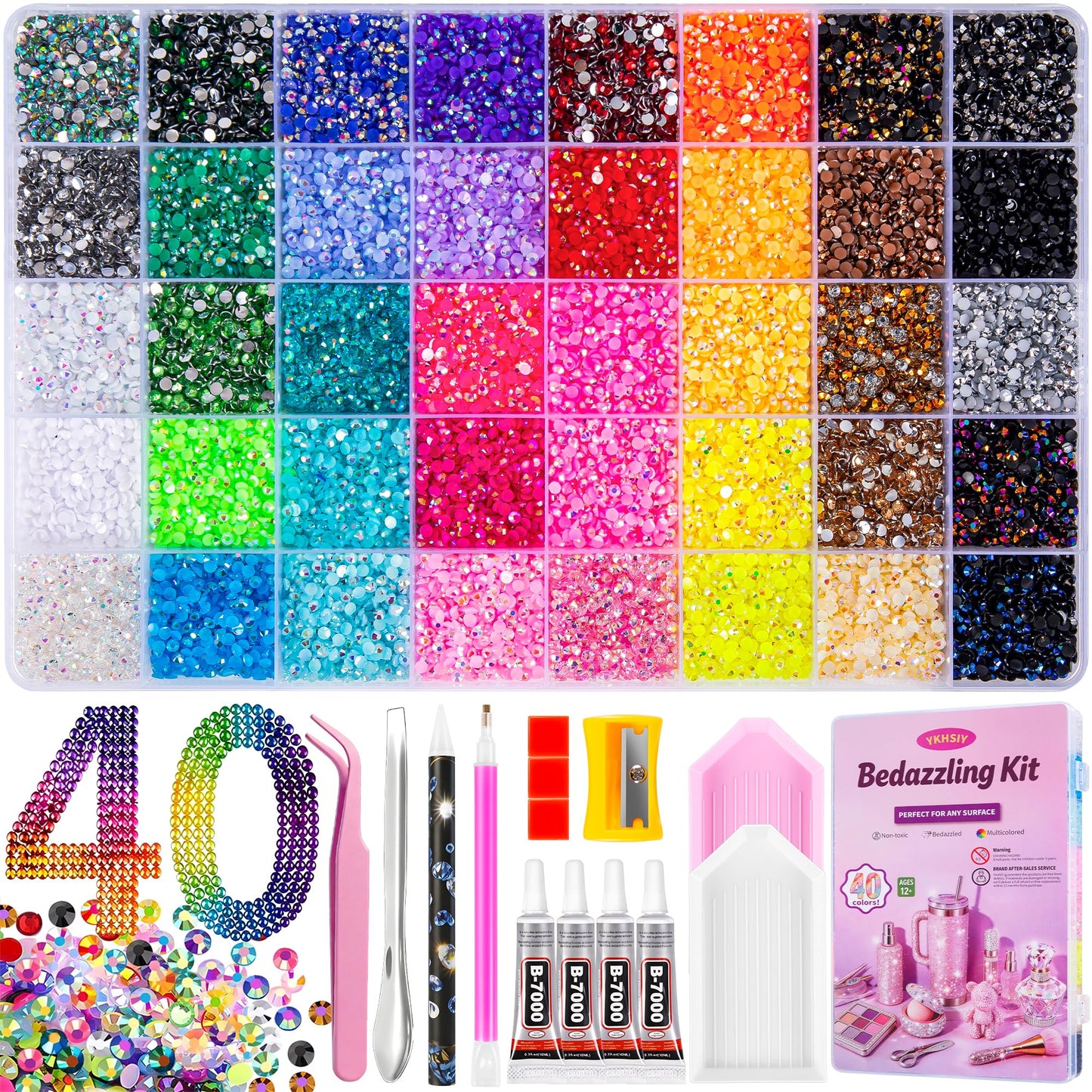 12000Pcs Resin Jelly Rhinestones for Bedazzling, Multicolor 3mm Flatback Gems for Diamond Art, Bedazzler Kit for Nail Art Crafting Book Makeup (Jelly Beauty and Personal Care YKHSIY Default Title