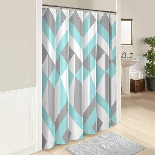 MARBLE HILL Shower Curtains for Bathroom - Lena 72" x 72" Machine Washable Bath Curtains, Aqua