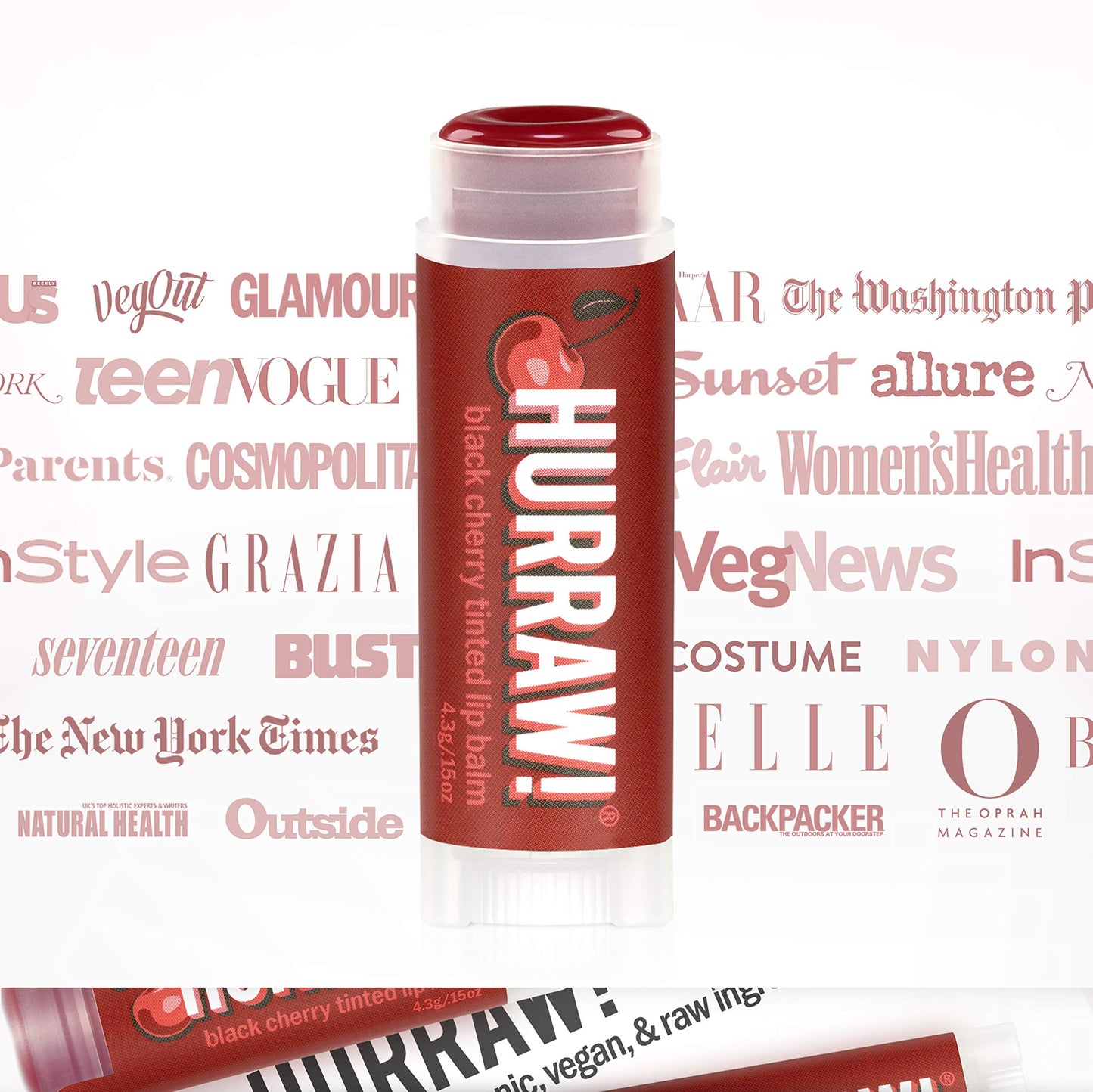Hurraw! Black Cherry Tinted Lip Balm, 2 Pack: (Sheer Red Tint) Organic, Certified Vegan, Cruelty and Gluten Free. Non-GMO, 100% Natural Ingredients.