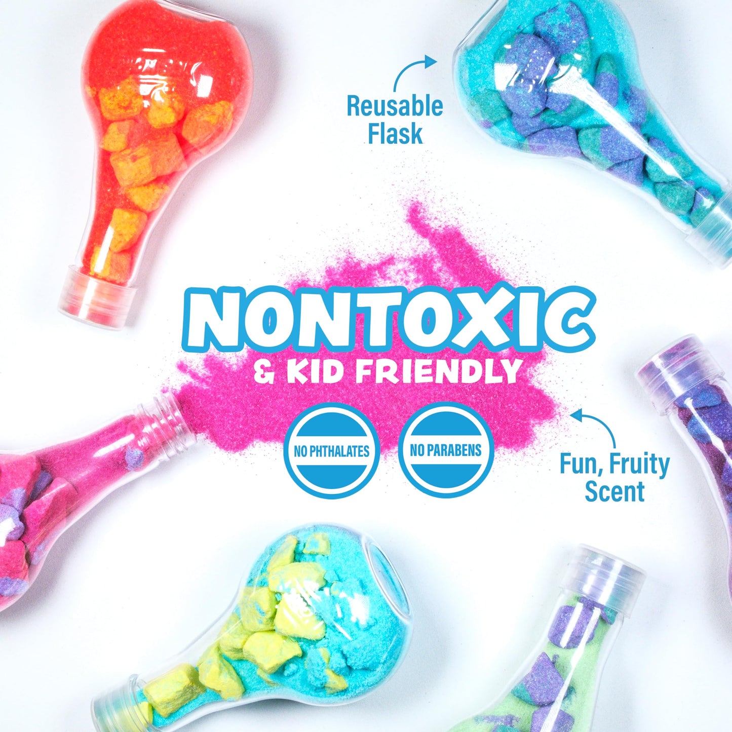 Tub Works® Kids Bath Bomb Potion™ Bath Toy, Variety 6 Pack | Nontoxic | Fizzes, Foams & Bubbles with an Eruption of Color | Interactive Bath Bombs | Beauty and Personal Care Tub Works
