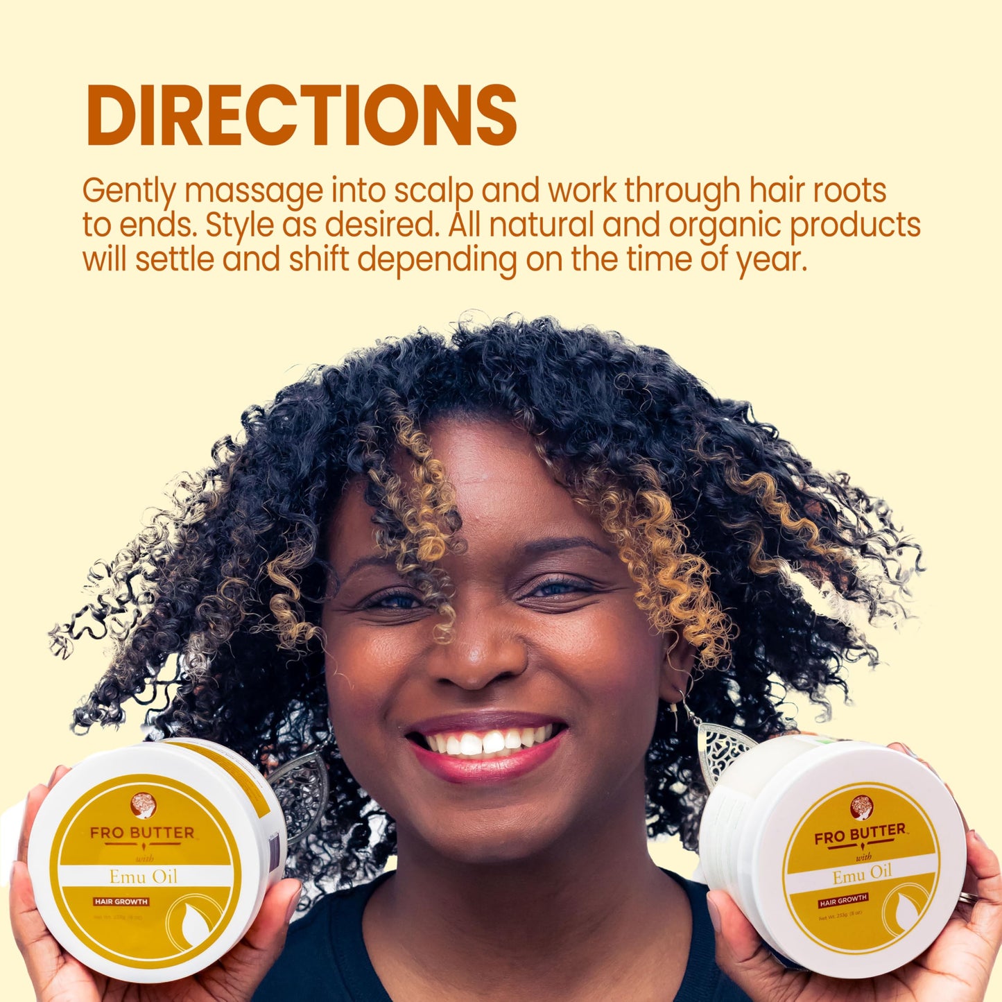 Fro Butter Emu Oil Hair Moisturizer for Black Women & Men | 4C Hair Products | Natural Hair Growth | Organic Ingredients | For Healthier, Stronger