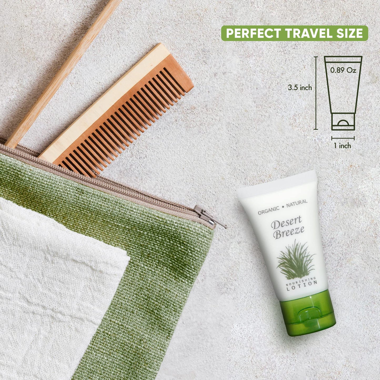 Travel Size Hotel Lotion 20 Count 1 oz Bottles Guest Amenities for Vacation Rentals and Short Term Rentals Paraben Free Green Tea & Lemongrass Scent