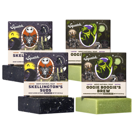 Dr. Squatch Nightmare Before Christmas Collection - Natural 4 Soap Gift Set - Cold Process Soap with No Harsh Chemicals - Skellington Suds, Oogie Beauty & Personal Care Dr. Squatch