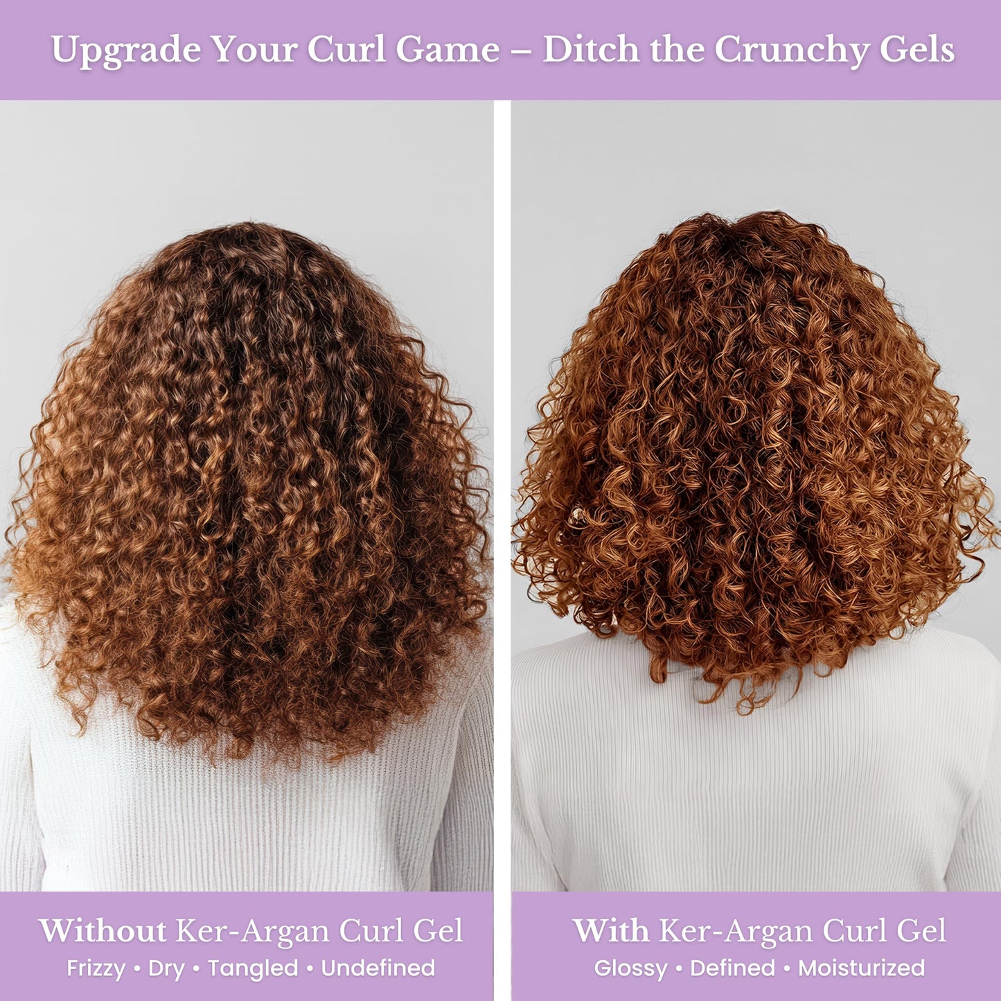 Pure NV Curl Gel Tame & Revitalize Curls, Control Frizz & Eliminate Fly-Aways, Made From Natural Vitamins & Minerals, Keratin, Collagen & Argan Oil