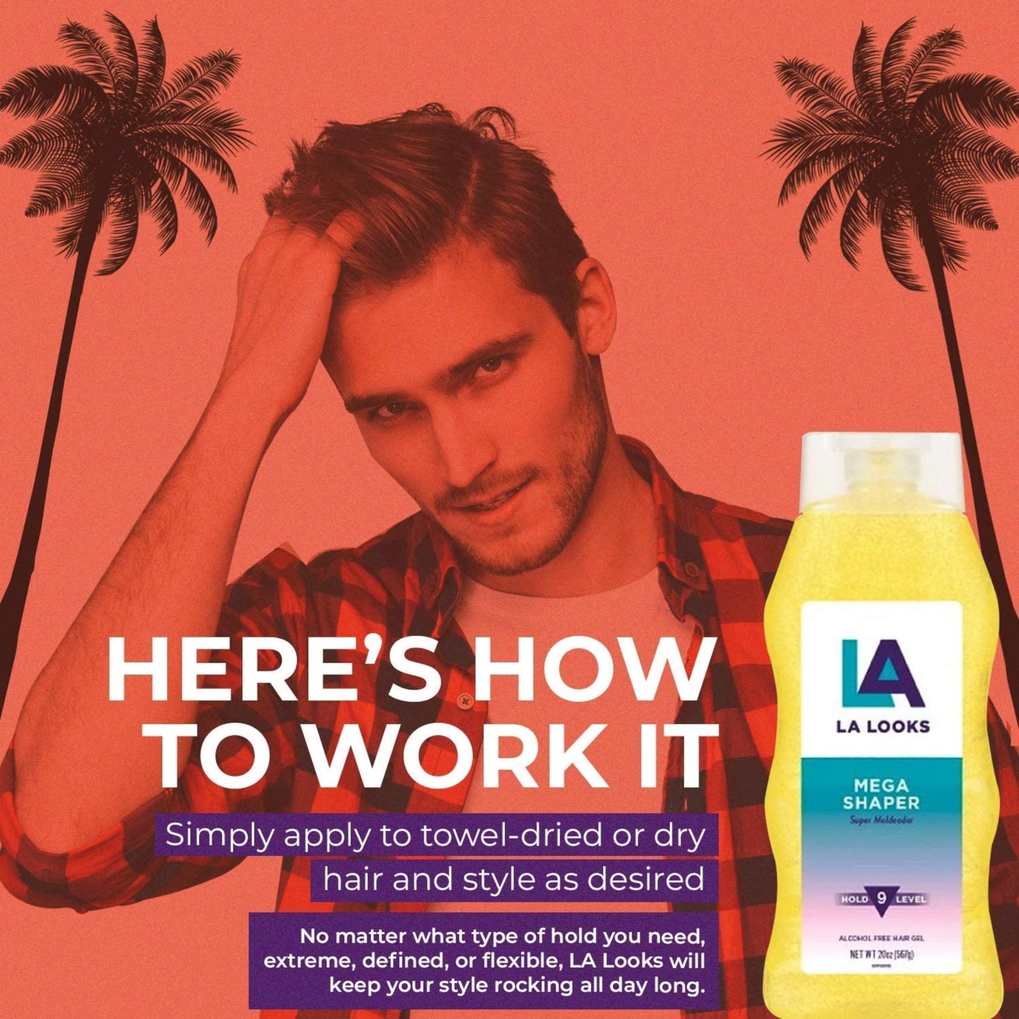 L.A. Looks Styling Gel Mega Mega Hold - 20 oz, Pack of 5