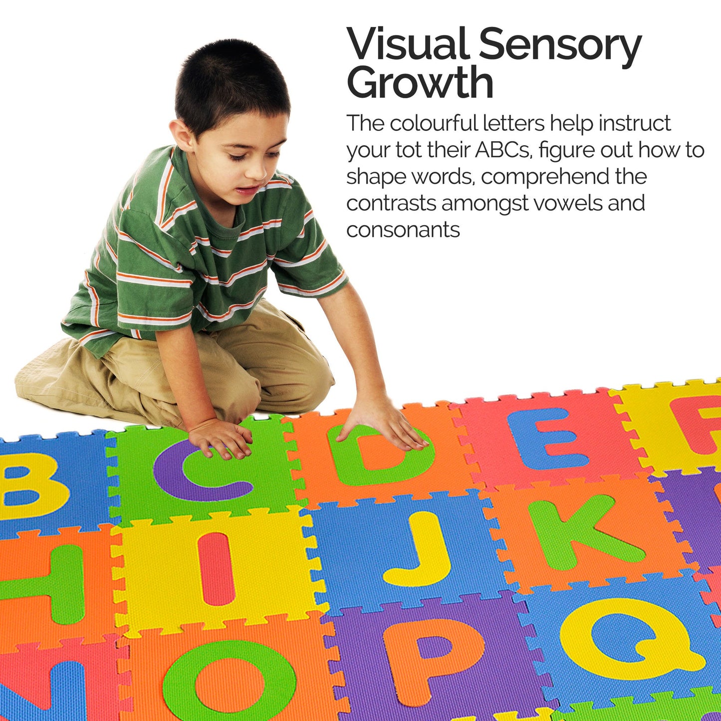 SAFEST Non Toxic Alphabet Puzzle Mat - THICKEST ABC + Numbers 0 to 9 Flooring Mat, 36 Tiles I Kids Learn & Play with Interlocking Puzzle Pieces